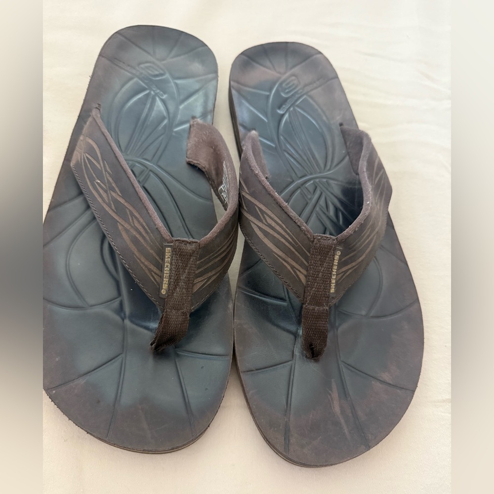 Sketchers Leather Dark Brown Sandals